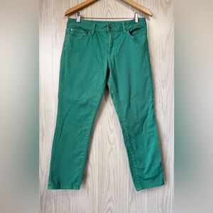 Tory Burch Green Skinny “Alexa Crop” Jeans Dize 30